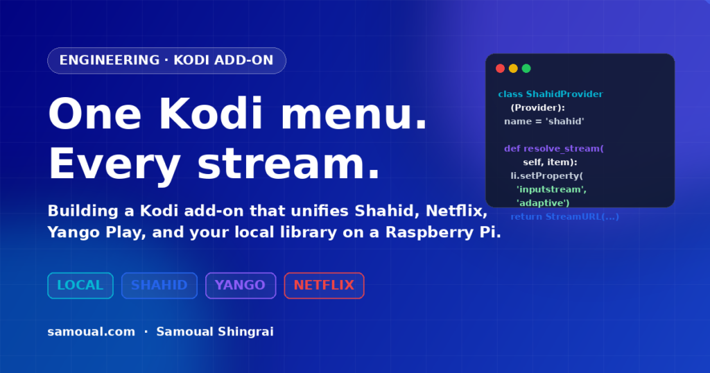 Building a Kodi Add-on That Unifies Netflix, Shahid, and Your Local Library